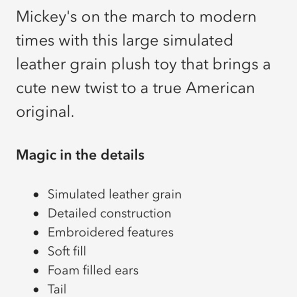 Mickey Mouse Stimulated Leather Plush - Picture 2 of 5